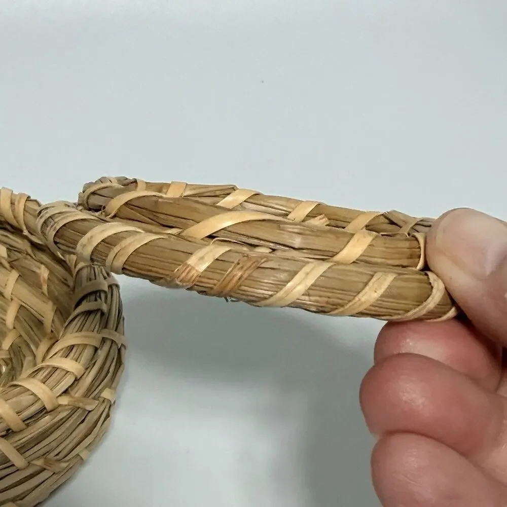 Small Sweetgrass Coil Basket Box with Lid South Carolina Handmade 4.5” Handmade
